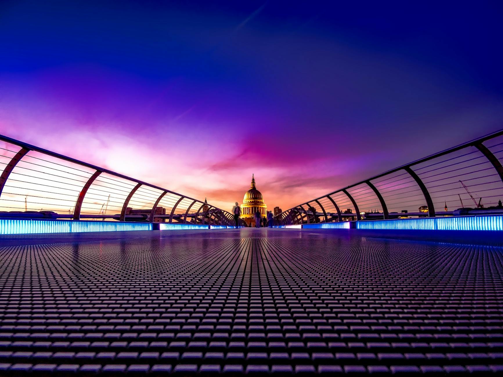 https://www.pexels.com/photo/purple-foot-bridge-220769/